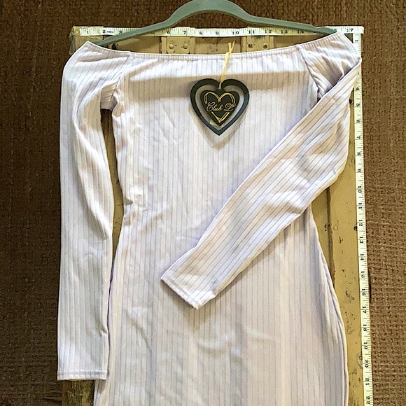 NWT ASOS STRETCH RIB OFF SHOULDER BODYCON DRESS 4 - Picture 10 of 17